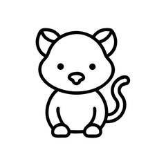 Obraz premium Cute cartoon lion cub icon