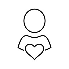 Obraz premium Father love icon. Lifestyle and parenting line symbol. Black and white.