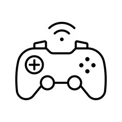 Game controller icon. Technology and game controller line symbol. Black and white. © M.Style