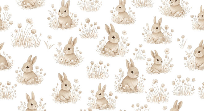 watercolor rabbit png cute bunny cutout seamless rabbit png nursery bunny cutout beige rabbit png vintage bunny cutout baby animal png spring hare cutout isolated transparent background image