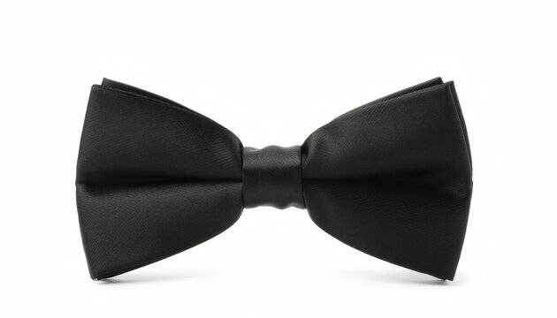 Black matte bow tie isolated