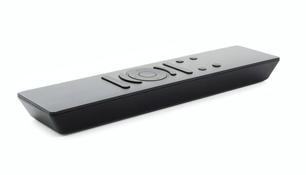 Matte black TV remote control isolated
