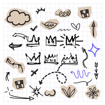 Collection of Hand-drawn doodle. Arrows - Directional and Decorative Elements.	
