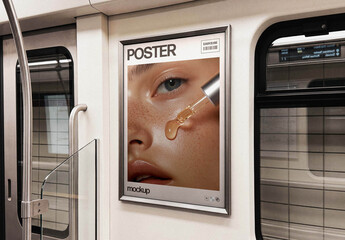 Train Poster Mockup – Metro Branding Presentation (PSD)
