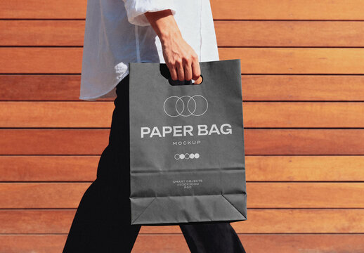 Paper Bag Mockup &ndash; Outdoor Packaging Branding Presentation (PSD)