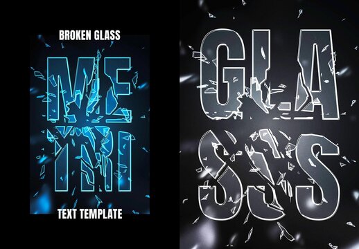 Broken Glass Text Effect &ndash; Distortion Typography for Logo, Poster & Branding (PSD)