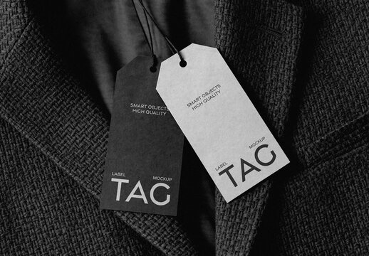 Clothes Tags Mockup &ndash; Closeup Branding Presentation (PSD)