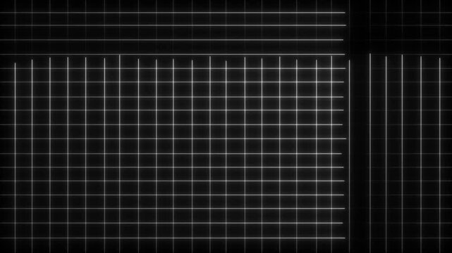 Minimalist white grid motion background, glowing geometric lines overlay, abstract digital technology pattern loop
