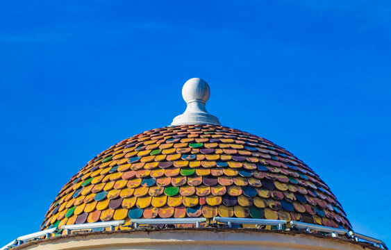 Close up of the dome of the Tour Bellanda Tower on the Castle Hill, Nice, France