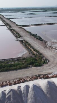 Aerial View Salt Production Plant Palma de Mallorca Spain