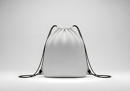White drawstring bag drawstring bag mockup
