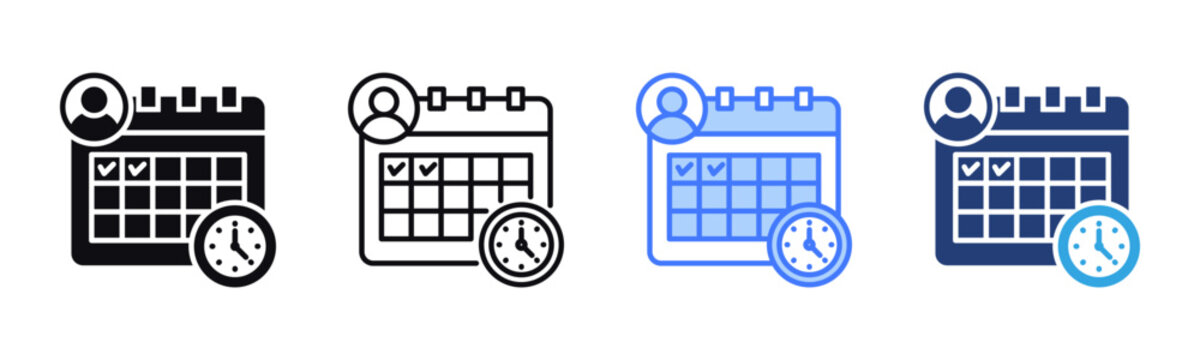 Appointment Scheduling icon sheet multiple style collection