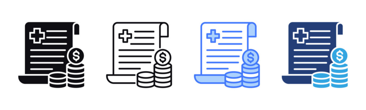 Medical Billing icon sheet multiple style collection