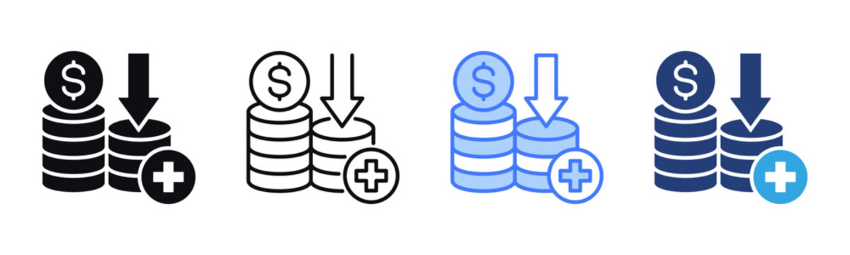 Cost Optimization icon sheet multiple style collection