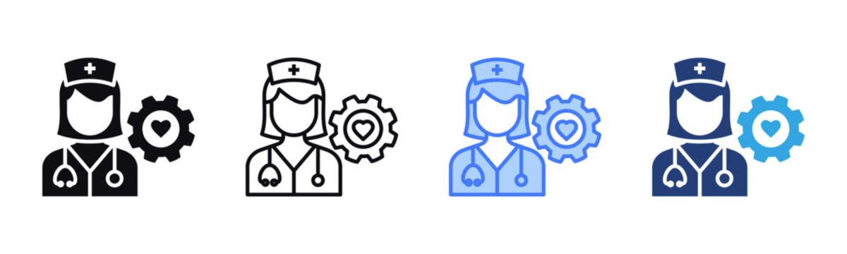 Nursing Management icon sheet multiple style collection
