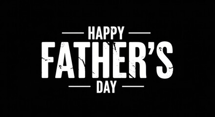 Fototapeta premium Happy fathers day text on black background with white lines