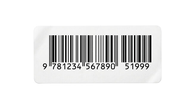 Generic ISBN Barcode Label for Books and Products with Price Supplement, Isolated on White Background for Retail.