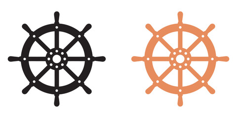 Ship Steering Wheel Icon Vector Illustration, nautical helm wheel symbol, marine navigation control concept, travel and ocean theme, flat modern UI design element © Alamin vai vision 3