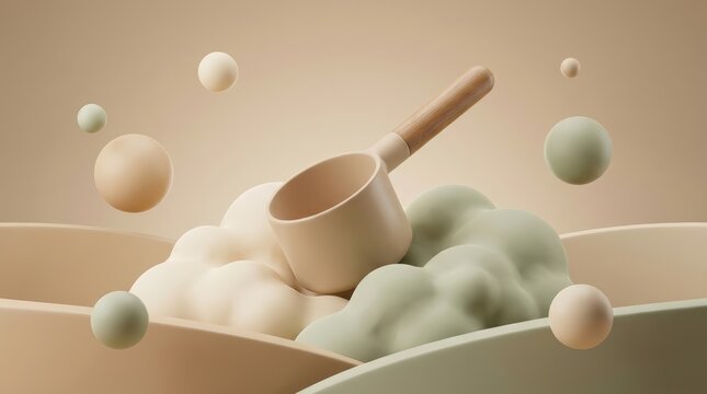 Polished Minimal Illustration of Protein Scoop Rising