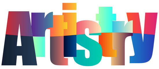 Colorful artistiy typography design featuring vibrant gradient letters for creative projects © Gullaa