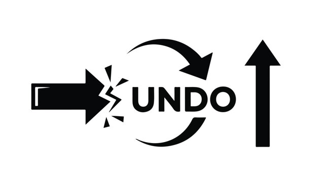 undo icon with arrows on white background