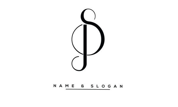 JS, SJ Abstract Letters Logo Monogram