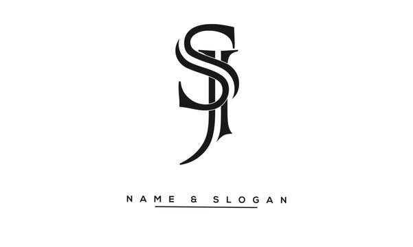 JS, SJ Abstract Letters Logo Monogram