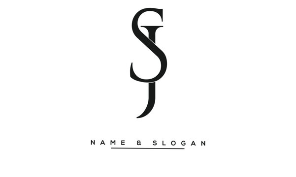 JS, SJ Abstract Letters Logo Monogram