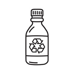 Obraz premium Outline icon of a plastic bottle with a recycling symbol representing sustainability and environmental protection line art water bottle soda recycling environment sustainability