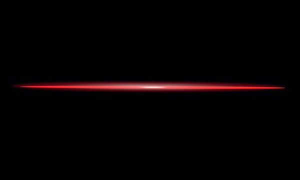 Premium Red Optical Flare and Minimalist Glowing Energy Beam on Black