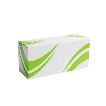 empty toothpaste box with green stripes isolated on transparent background