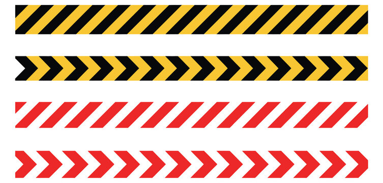 Barricade tape vector seamless pattern, warning stripes for construction safety hazards, caution tape design, hazard zone marking graphics, danger restriction elements, industrial safety symbols