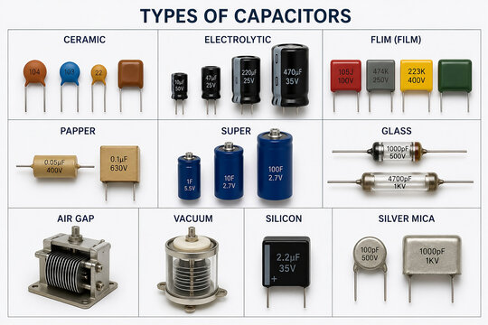 Types of capacitors a comprehensive visual guide for electronics enthusiasts