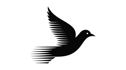 Fototapeta premium Keywords black and white of a soaring bird with detailed wingspan flight silhouette