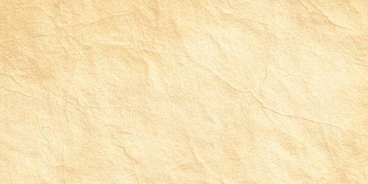 Abstract light orange textured paper background with organic parchment crinkle and soft vintage stone wash effect
