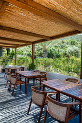Fototapeta premium Sea outdoor restaurant above the sea 