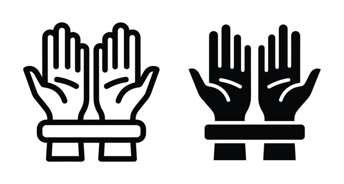 Handcuffed hands icon set representing arrest prisoner restraint human rights violation slavery captivity crime justice law enforcement police custody detention