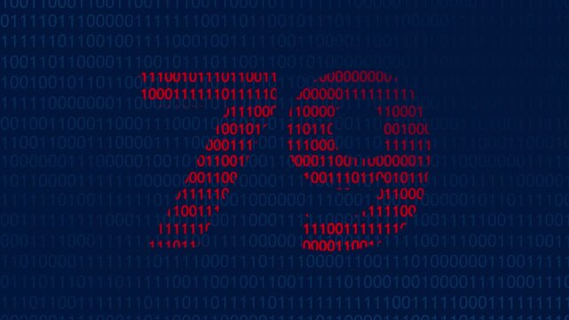 The number seventy nine displayed in bright red binary code against a dark blue background with rows of ones and zeros representing digital data and computer programming concepts