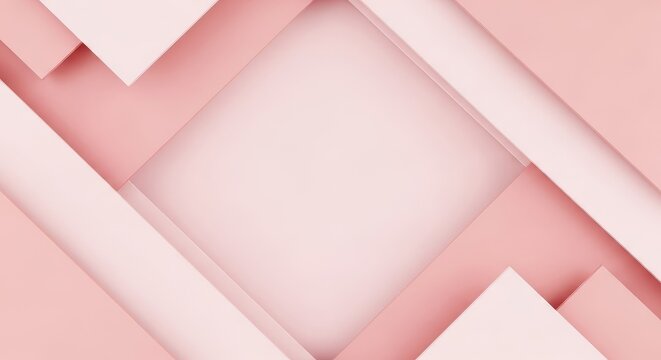 Elegant pastel pink geometric background featuring soft overlapping triangles and squares with a subtle gradient effect for a modern look, wallpaper, digital, creative