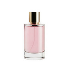 Naklejka premium Elegant pink perfume bottle luxurious fragrance