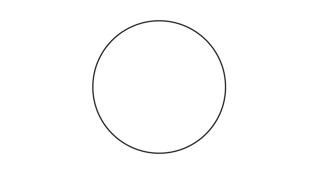 Simple black circle outline frame on clean white background with basic shape geometric abstract isolated copy space template backdrop background illustration creativity creative