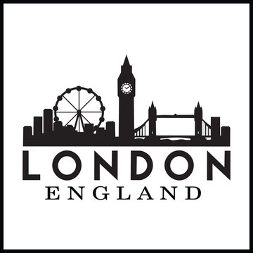 clean and modern flat design illustration of london landmarks including big ben, ferris wheel, and tower bridge. ideal for travel, tourism, business, and educational materials.