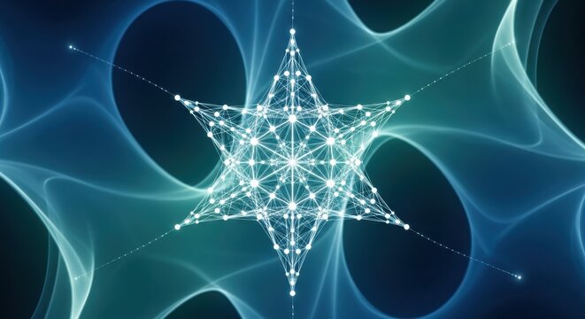 Abstract Geometric Star of David, Sacred Geometry, Cosmic Energy, Digital Art