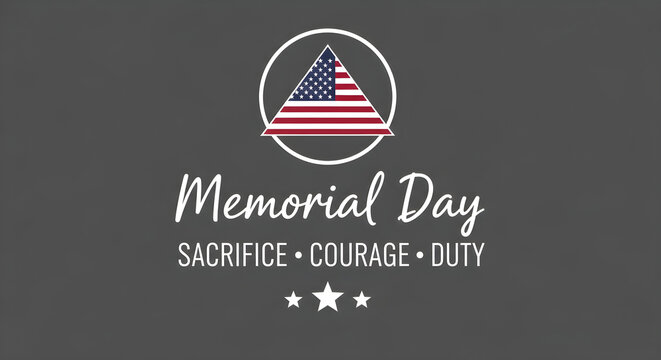 Memorial day usa patriotic label with american flag