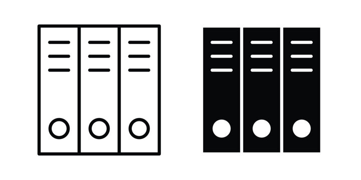 Binder icon line and flat vector collection for ui, ux designs