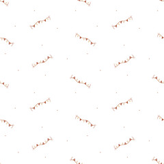 Naklejka premium Pattern garland party vintage dots, watercolor illustration flag beige red сolor hand drawn. Seamless print children's style on isolated background design textiles fabrics wallpapers nursery packaging