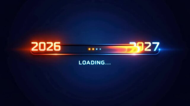 Loading Bar with 2026 and 2027 Design for New Year Concept