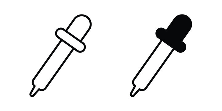 Eye dropper icon line and flat vector collection for ui, ux designs