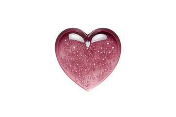 Fototapeta premium Glass heart filled with bubbling liquid for love concept