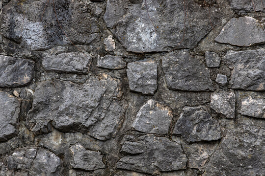 Gray Natural Stone Wall Texture Background
